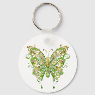 Colourful Butterfly Tattoo Style Key Ring