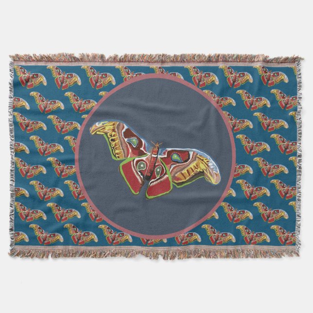 Colourful Butterfly Throw Blanket (Front)