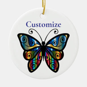 Colourful Butterfly Thunder_Cove Ceramic Ornament