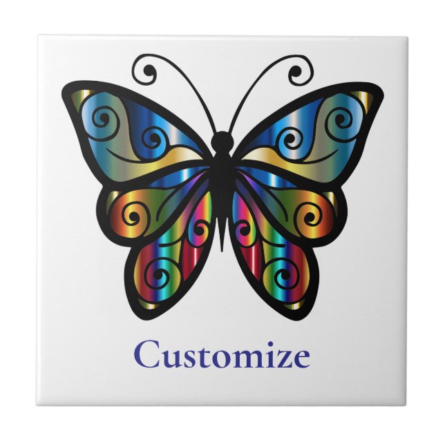 Colourful Butterfly Thunder_Cove Ceramic Tile (Front)