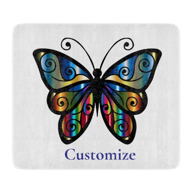 Colourful Butterfly Thunder_Cove Cutting Board (Front)