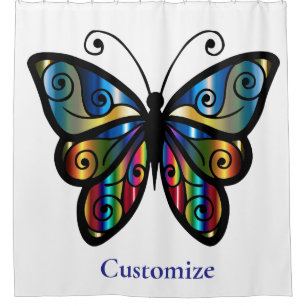 Colourful Butterfly Thunder_Cove Shower Curtain