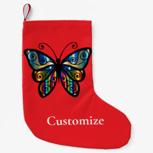 Colourful Butterfly Thunder_Cove Small Christmas Stocking