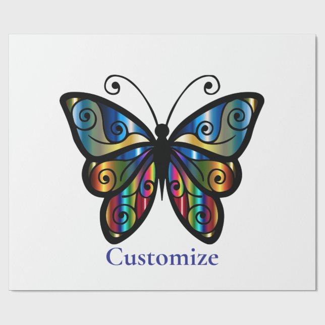 Colourful Butterfly Thunder_Cove Wrapping Paper (Flat)