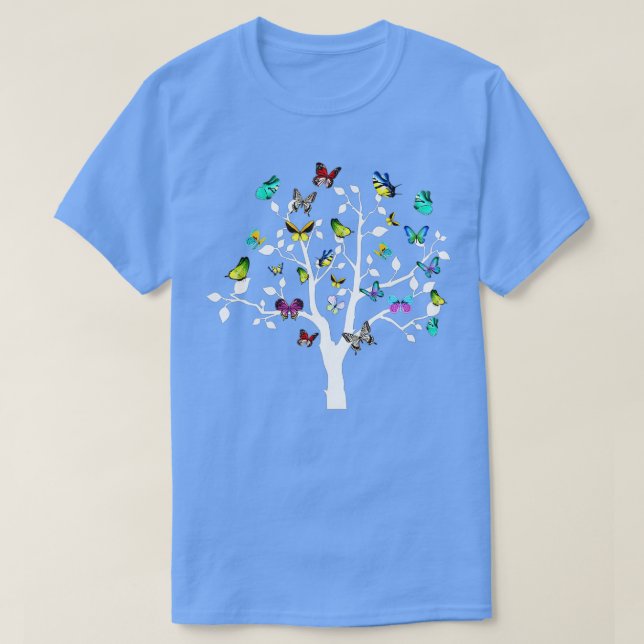 Colourful Butterfly Tree Beautiful  T-Shirt (Design Front)