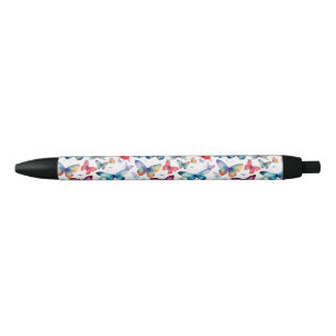 Colourful Butterfly Watercolor Pattern Black Ink Pen