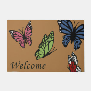 Colourful Butterfly Welcome Mat, New Home Doormat
