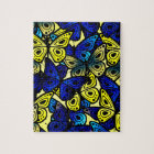 Colourful Butterfly Wings Yellow Blue Pattern
