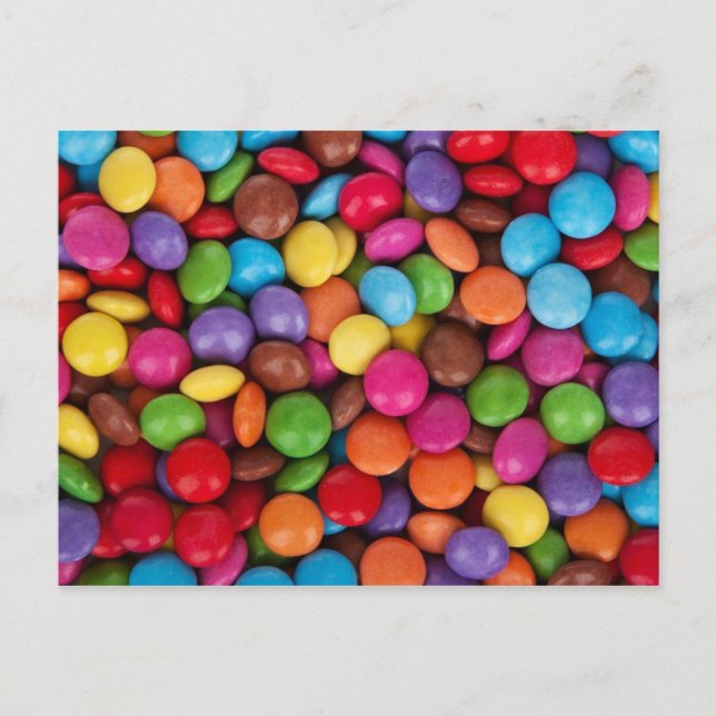 Colourful Button Candy Postcard (Front)