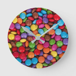 Colourful Button Candy Quirky Round Clock