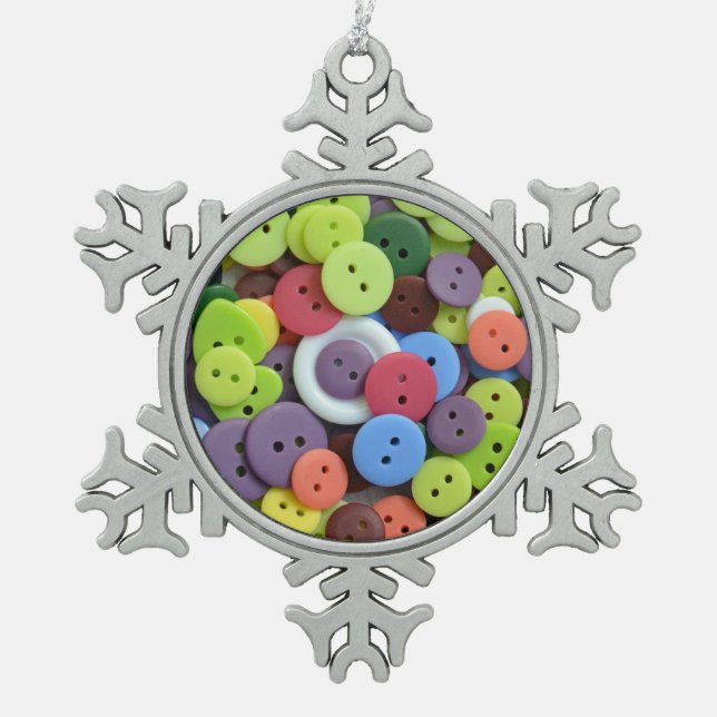 Colourful button pattern christmas ornament (Front)