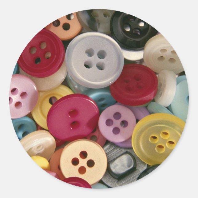 Colourful Buttons Classic Round Sticker (Front)