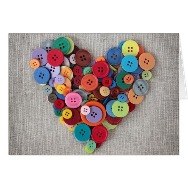 Colourful Buttons Heart (Front Horizontal)