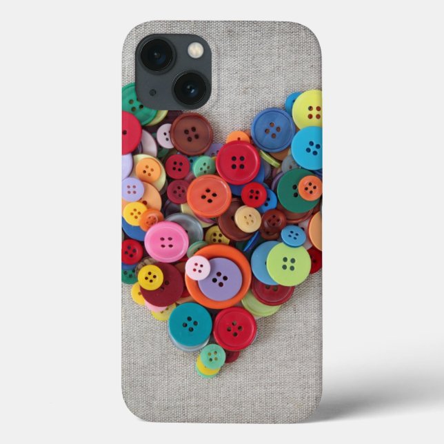 Colourful Buttons Heart Case-Mate iPhone Case (Back)