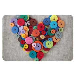 Colourful Buttons Heart Magnet