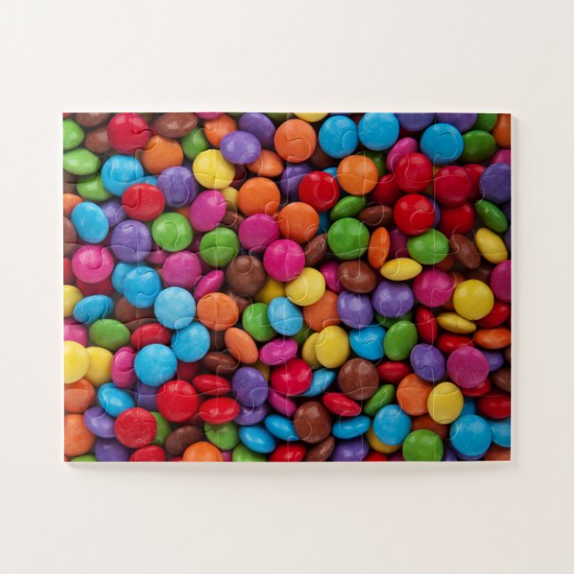 Colourful Buttons Of Sweet Chocolate Candy Jigsaw Puzzle (Horizontal)