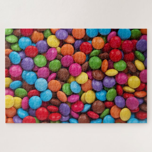 Colourful Buttons Of Sweet Chocolate Candy Jigsaw Puzzle (Horizontal)