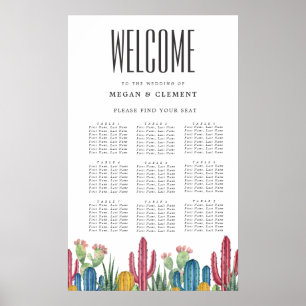 Colourful Cacti 9 Table Seating Chart