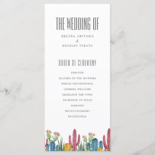 Colourful Cacti   Desert Theme   Wedding Program