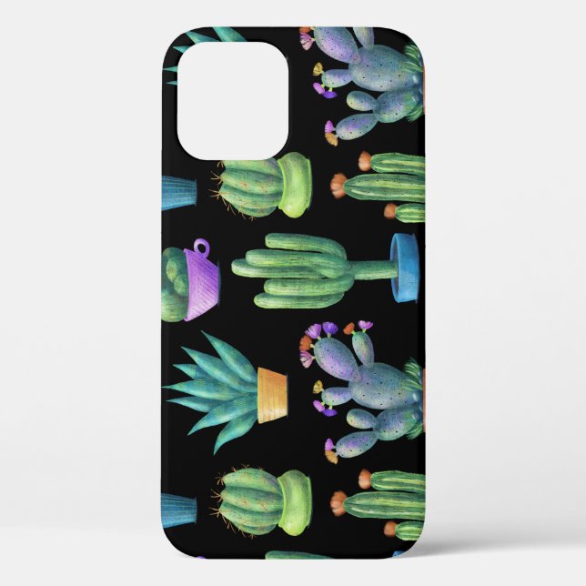 Colourful Cacti: Whimsical Seamless Design. Case-Mate iPhone Case (Back)