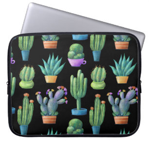 Colourful Cacti: Whimsical Seamless Design. Laptop Sleeve