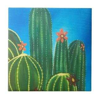 Colourful Cactus Ceramic Tile