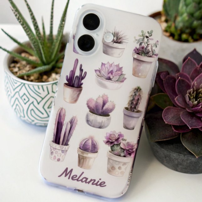 Colourful Cactus Floral Personalised Name Case-Mate iPhone Case (Creator Uploaded)