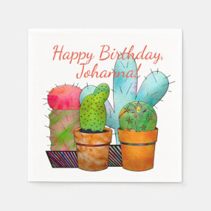 Colourful Cactus Garden Napkin