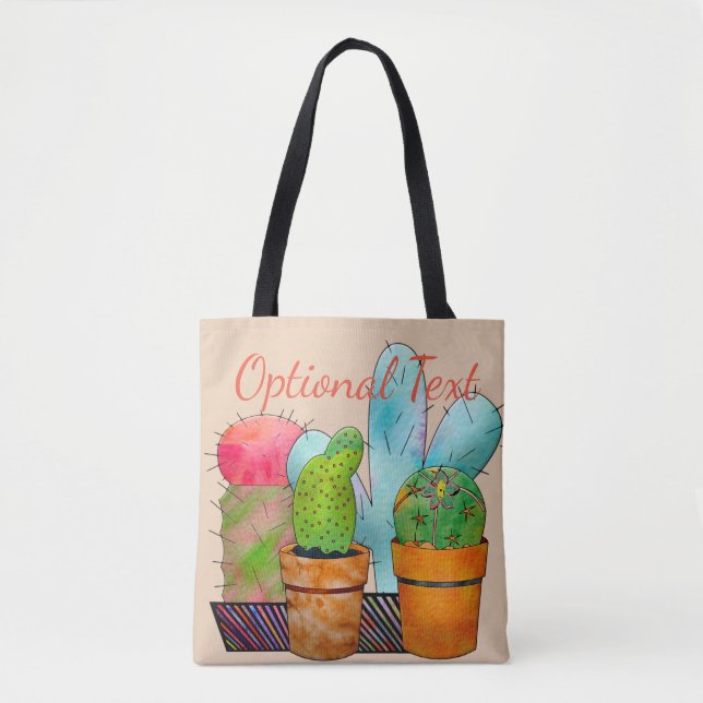 Colourful Cactus Garden Tote Bag (Front)