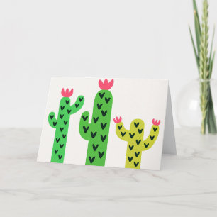 Colourful Cactus Hearts Blank All-Occasion Card