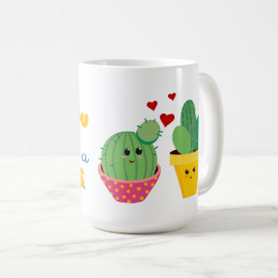 Colourful Cactus hugs fun romantic Valentine Coffee Mug