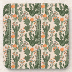 Colourful Cactus Pattern Coaster