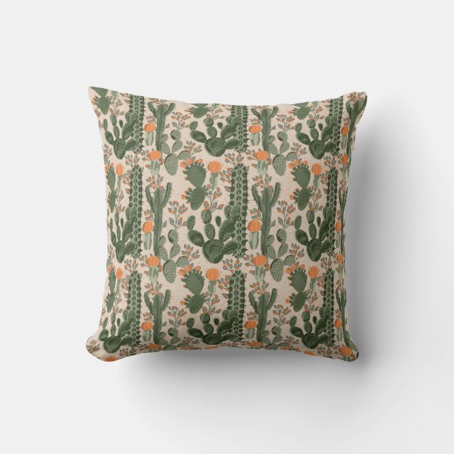 Colourful Cactus Pattern Cushion (Front)
