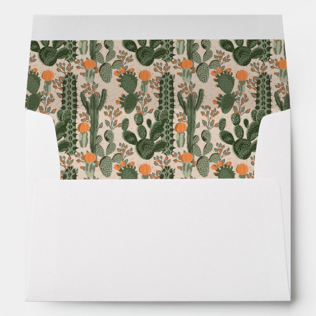 Colourful Cactus Pattern Envelope (Back (Bottom))