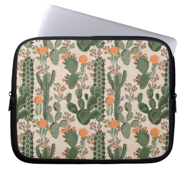 Colourful Cactus Pattern Laptop Sleeve (Front)