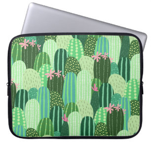 Colourful Cactus Seamless Pattern Illustration Laptop Sleeve