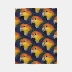 Colourful Caique Parrot Fleece Blanket