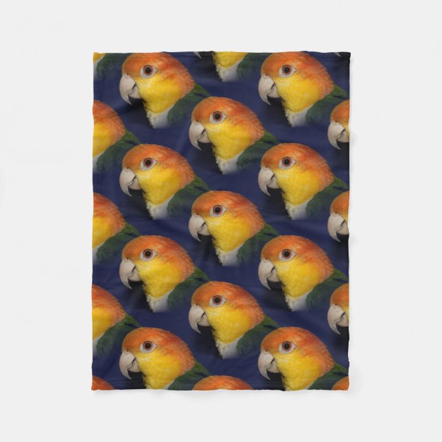 Colourful Caique Parrot Fleece Blanket (Front)