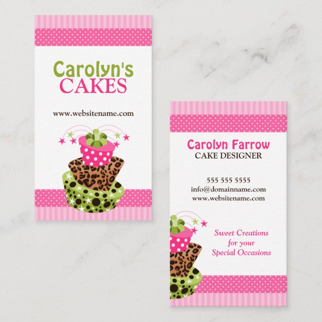 Colourful Cake Bakery Business Card (Front/Back)