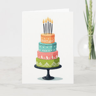 Colourful Cake Birthday Card
