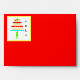 Colourful Cake Children’s Birthday Party Envelope