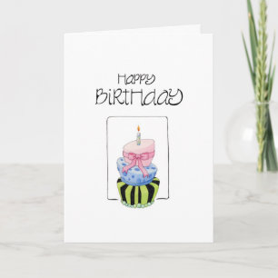 Colourful Cake Happy Birthday Card