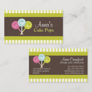 Colourful Cake Pops Bakery Business Card