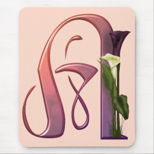 Colourful Calla Initial A Mouse Pad