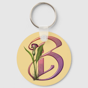 Colourful Calla Initial B Key Ring