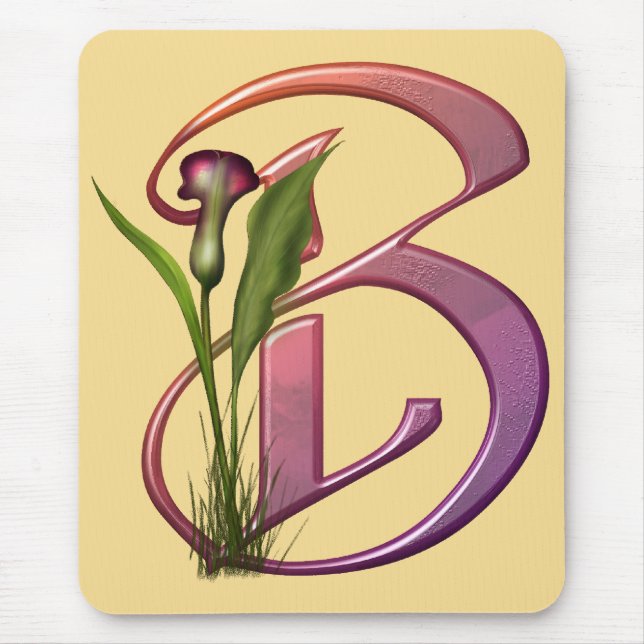 Colourful Calla Initial B Mouse Pad (Front)