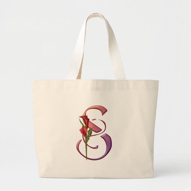 Colourful Calla Initial S Large Tote Bag (Front)