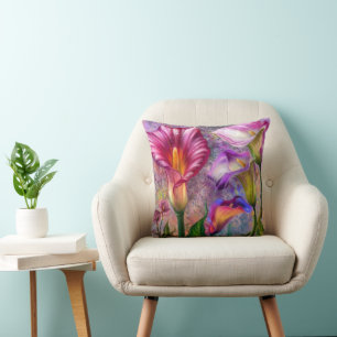 Colourful Calla Lilies Throw Pillow