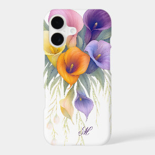 Colourful Calla Lily Monogram Elegant Floral Paste