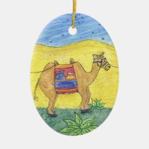 Colourful Camels Ceramic Tree Decoration